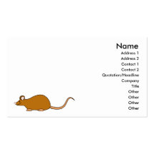 Red Self Colour Pet Mouse. Business Card Template