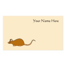 Red Self Colour Pet Mouse. Business Cards