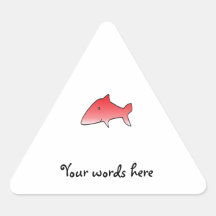 Red shark triangle stickers
