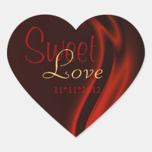 Red Silk Heart Candy Buffet Sticker