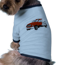 Red Silver Tow Truck Cartoon Doggie Tshirt