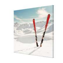 Red Skis Canvas Prints
