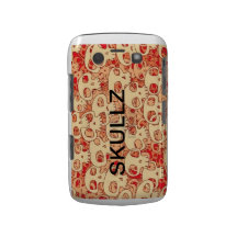 red skulls blackberry case