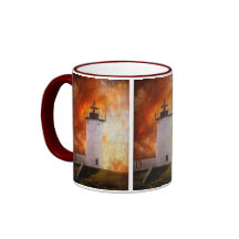 Red Sky At Morning - Nubble Lighthouse Mug