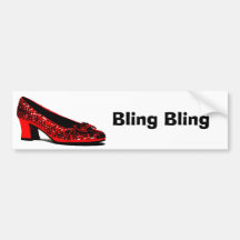 red slippers, Bling Bling Bumper Sticker