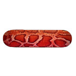 Red Snakeskin Pattern Skateboard