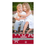 Red Snowflake Photo card
