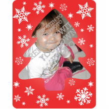 Red Snowflakes Christmas Tree Photo Ornament Acrylic Cut Outs