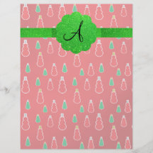 Red snowman monogram flyer design