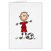Red Soccer Player Card