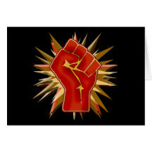Red Solidarity Fist to Customise on Tshirts Card