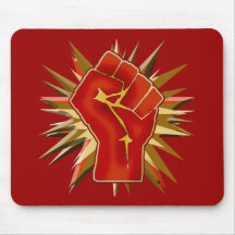 Red Solidarity Fist to Customise on Tshirts Mouse Mats