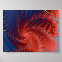Red Spiral Waves Posters