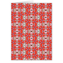 red stained glass flower greeting card