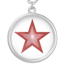 Red Star necklace white