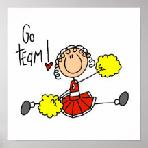 Red Stick Figure Cheerleader t-shirts and Gifts Print