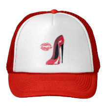 Red Stiletto Shoe and Kiss Hat