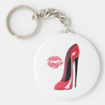 Red Stiletto Shoe and Kiss Keychain