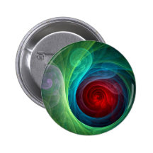 Red Storm Abstract Art Button (round)