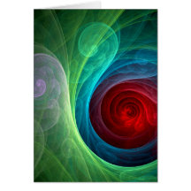 Red Storm Abstract Art Note Card