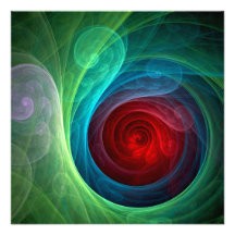 Red Storm Abstract Art Personalized Announcement