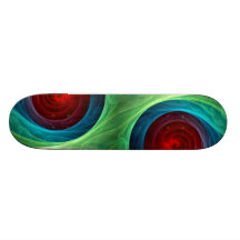 Red Storm Abstract Art Skateboard