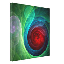 Red Storm Abstract Art Wrapped Canvas Print