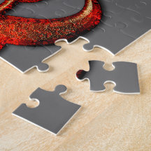 Red Streaks Embossed Motorcycle Racer Puzzles