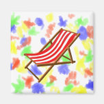red striped wooden beach chair.png refrigerator magnets
