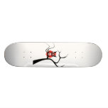 Red Sugar Skull Owl in Tree Skateboard