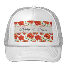 Red Summer Poppy Trucker Hat