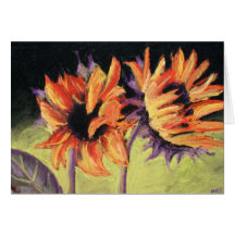 Red sunflowers (ME) Greeting Cards
