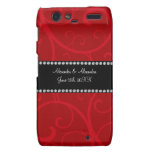 Red swirls wedding favors droid RAZR case