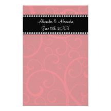 Red swirls wedding favors stationery design