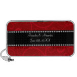 Red swirls wedding favors travel speakers