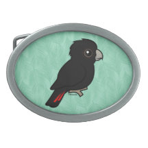 Red-tailed Black Cockatoo Oval Belt Buckles