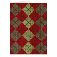 red tartan knitwork pattern greeting cards