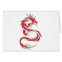 Red Tattoo Dragon Cards