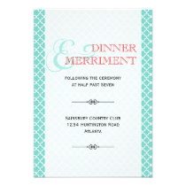 Red teal Moroccan ampersand reception enclosure invitations