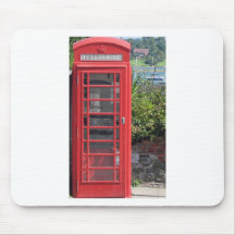 Red Telephone box Mouse Pads