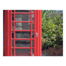 Red Telephone box Personalized Invites