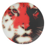 Red Tiger Face Party Plates