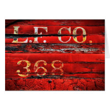 Red Train Car-Blank Card