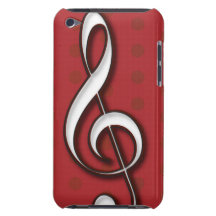 Red Treble Clef iPod Touch Case