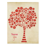 Red Tree Thank You Appreciation Note Card postcards