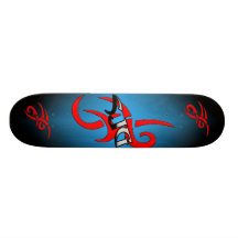 Red Tribal Designed Skateboard