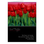 Red Tulip Card with Quote