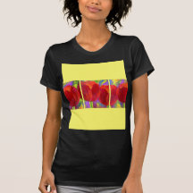 Red Tulips Flowers Art Painting - Multi Shirt