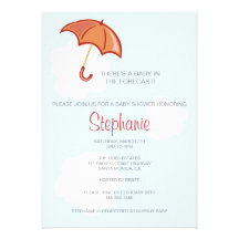 Red Umbrella Baby Shower Invitation