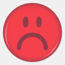 Red unhappy pouty angry smiley face stickers